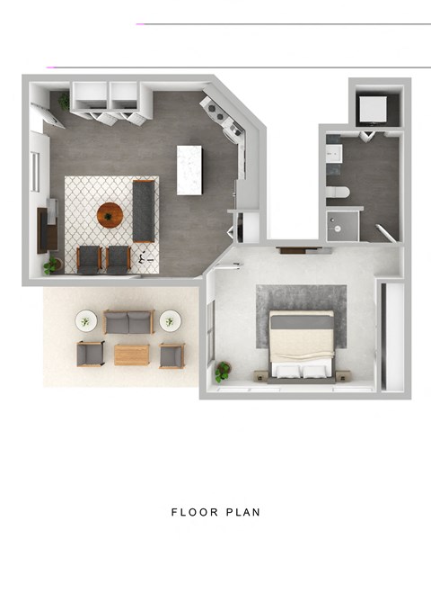 a floor plan of a house with a bedroom and a living room